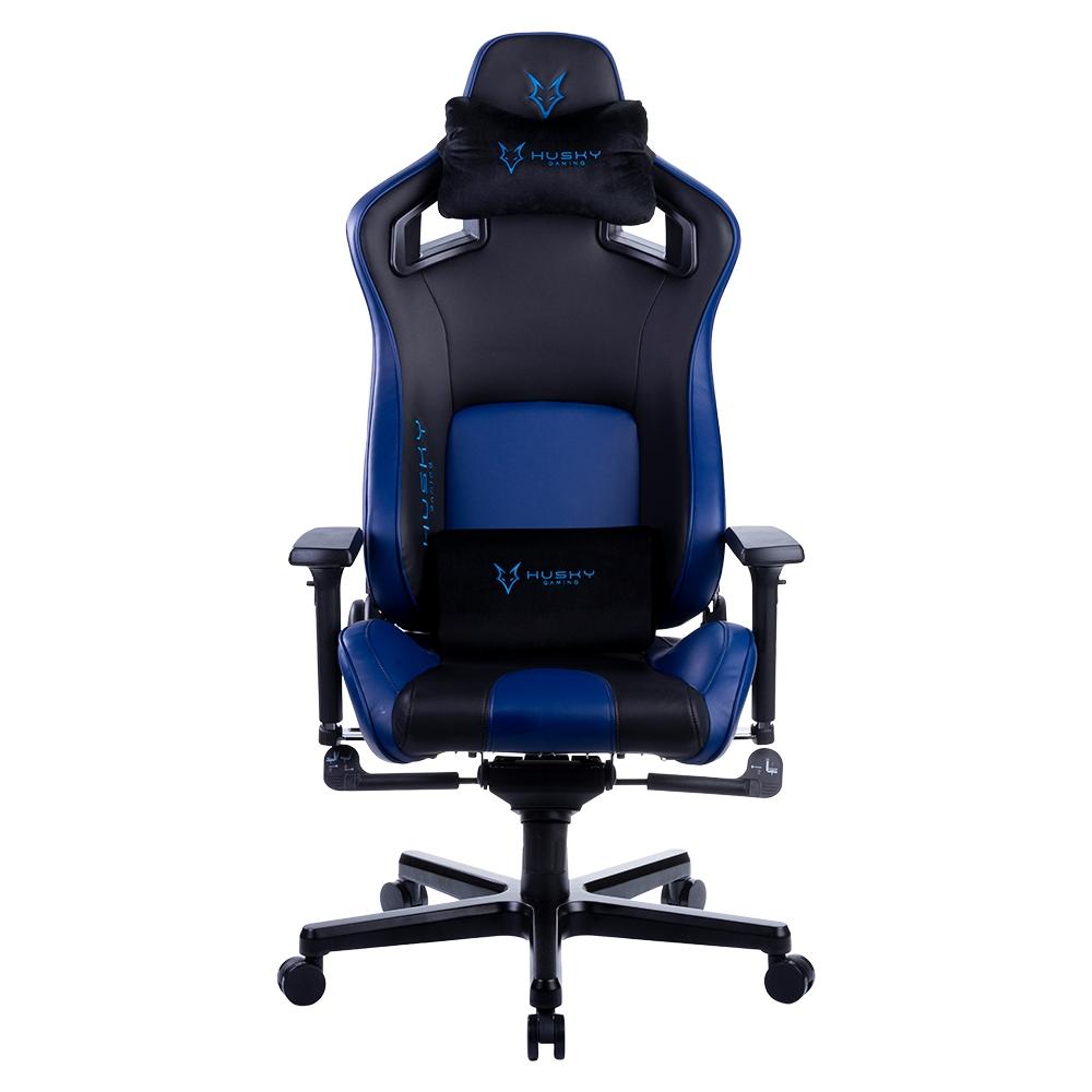 Cadeira Gamer Husky Gaming Hailstorm 900, Preto e Azul, Com Almofadas, Reclinável com Sistema Frog, Descanso de Braço 3D – HGMA088