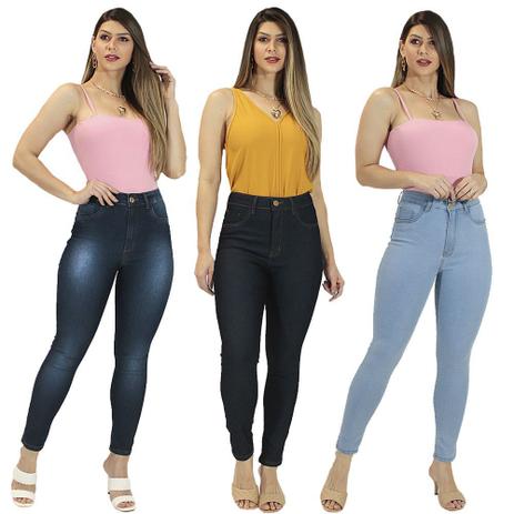 Kit 3 Calças Jeans Feminina Imporium Skinny Cropped Cintura Alta Cós Alto – Imporium Jeans
