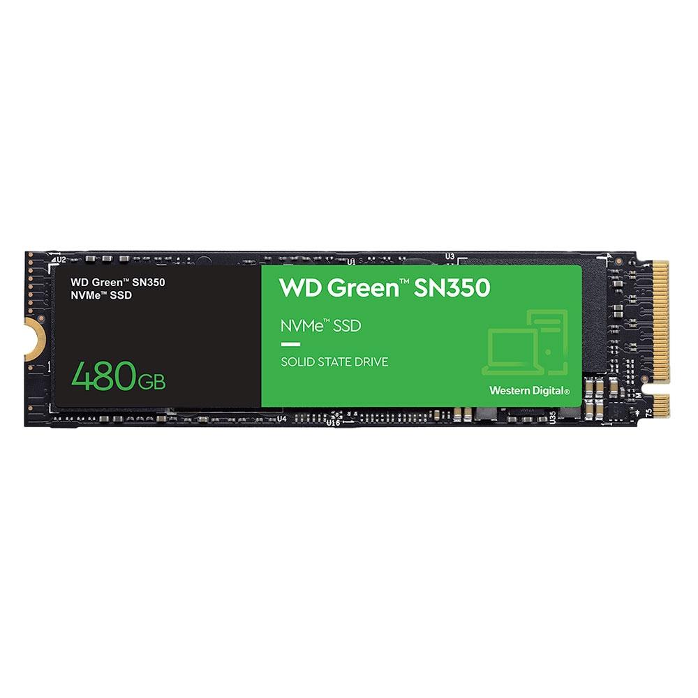 SSD WD Green PC SN350 480GB PCIe NVMe Leitura: 2400MB/s Escrita: 1650MB/s – WDS480G2G0C