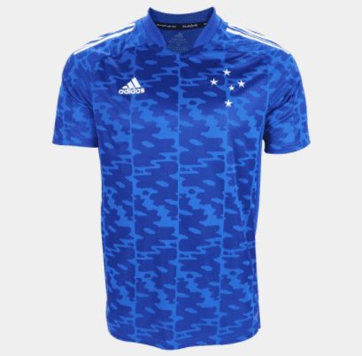 Camisa Cruzeiro Pré-Jogo 21/22 Adidas Masculina – Azul+Branco