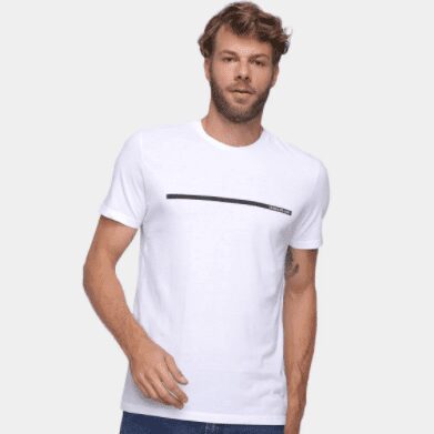 Camiseta Calvin Klein Básica Manga Curta Masculina – Branco