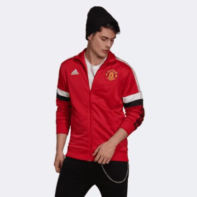 Jaqueta Manchester United Adidas 3-Stripes Track Top Masculina – Vermelho
