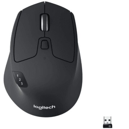 Mouse sem fio Logitech M720 Triathlon com Tecnologia FLOW, USB Unifying ou Bluetooth para até 3 dispositivos e Pilha Inclusa