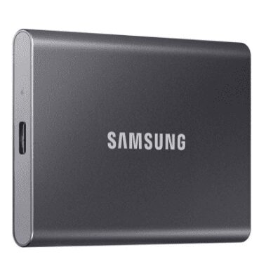 SSD Portátil T7 SAMSUNG de 500 GB – até 1050 MB/s – Unidade de estado sólido externa USB 3.2, cinza (MU-PC500T/AM)