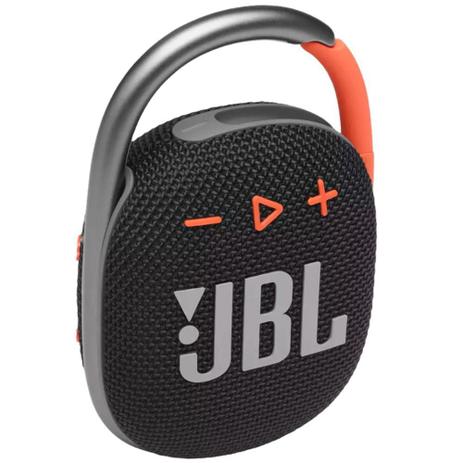 Caixa de Som JBL Portátil Clip 4 JBLCLIP4BLKO a Prova D’água Preto e Laranja