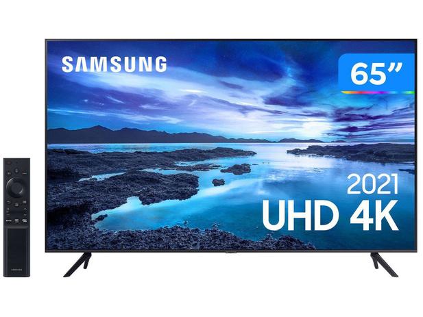 Smart TV 65” Crystal 4K Samsung 65AU7700 Wi-Fi – Bluetooth HDR Alexa Built in 3 HDMI 1 USB