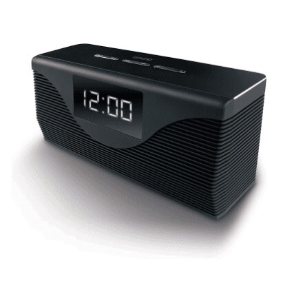 Caixa De Som Bluetooth Hifi Dream Time Com Relógio Preta Isound