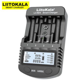 Carregador de Pilhas Liitokala AA / Aaa com Tela de LCD – Lii-ND4