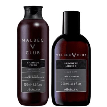 Combo Malbec Club: Shampoo Fresh, 250Ml + Sabonete Líquido, 250Ml