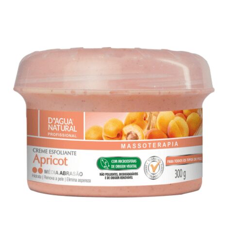 Creme Esfoliante Apricot Média Abrasão, D’agua Natural, 300 g
