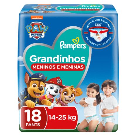 Fralda Pampers Grandinhos 14-25 Kg – 18 fraldas