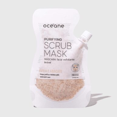 Máscara Facial Esfoliante, Purifying Scrub Mask, Océane, Océane, Incolor