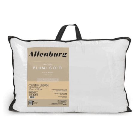 Travesseiro Plumi Gold, Branco, 50×70 cm, Altenburg