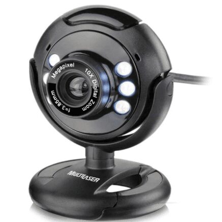 Webcam Multilaser Plug E Play 16Mp Nightvision Microfone Usb Preto – WC045