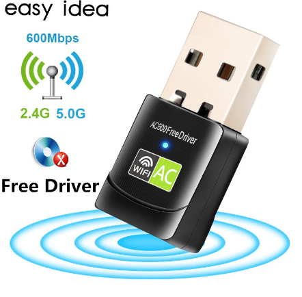 Adaptador de 600Mbps Free Driver USB 5GHz