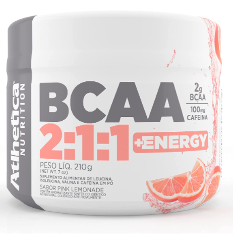 Bcaa 2.1.1 + Energy – 210G Pink Lemonade – Atlhetica, Athletica Nutrition