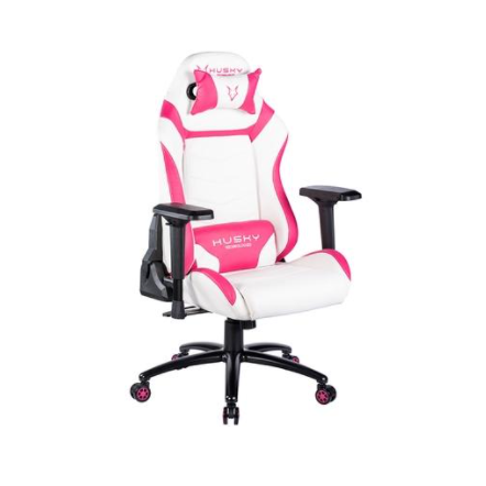 Cadeira Gamer Husky Gaming Avalanche, Rosa e Branco, Com Almofadas, Reclinável, Descanso de Braço 2D – HAV-PW
