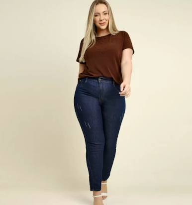 Calça Plus Size Feminina Jeans Skinny Biotipo