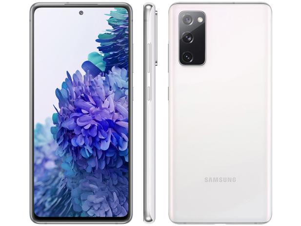 Smartphone Samsung Galaxy S20 FE 128GB Cloud White – 4G 6GB RAM Tela 6,5” Câm. Tripla + Selfie 32MP