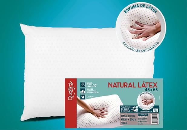 Travesseiro de Látex Natural – Capa 100% algodão 45×65 cm – Duoflex
