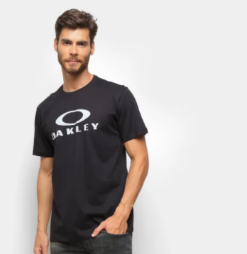 Camiseta Oakley O-Bark Masculina – Preto+Branco