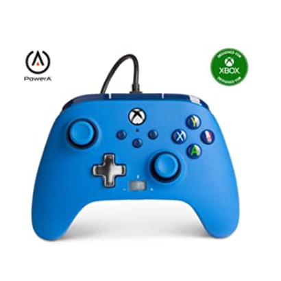 PowerA Enhanced Wired Controller for Xbox – Blue, Gamepad, Wired Video Game Controller, Gaming Controller, Xbox Series X|S, Xbox One – Xbox Series X