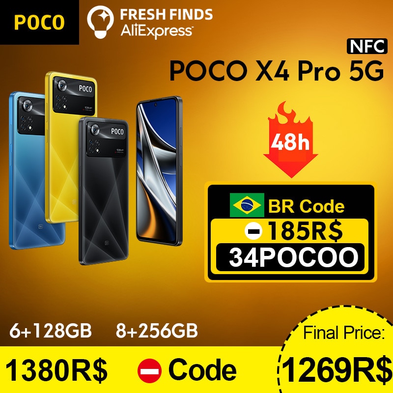 Smartphone POCO X4 PRO 128GB 6GB 5G Tela 6.5″ – Versão Global