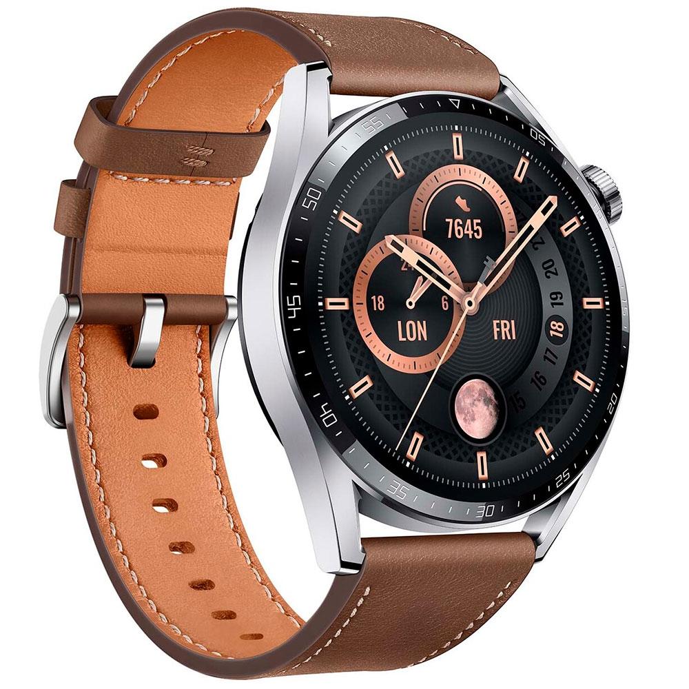 Smartwatch Huawei Watch GT3 46mm Bluetooth Tela HD Amoled GPS Resistente à Água Marrom – JPT-B19