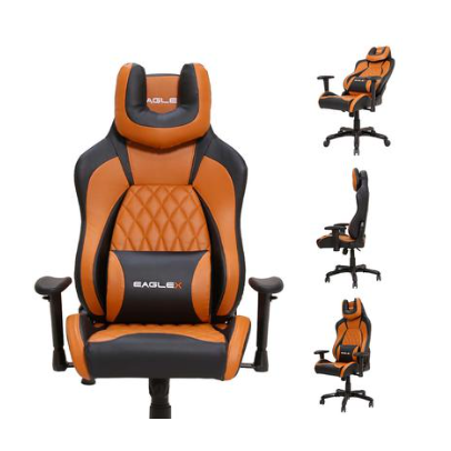 Cadeira Gamer Eaglex Lux, 150Kg, Giratória E Reclinável, Caramelo