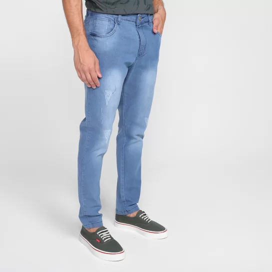 Calça Jeans Skinny Evidence Masculina – Azul Claro