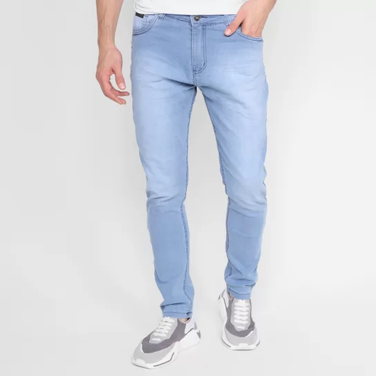 Calça Jeans Slim Evidence Masculina – Azul Claro
