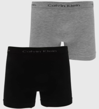 Kit 2pçs Cueca Calvin Klein Underwear Boxer Lisa Preta