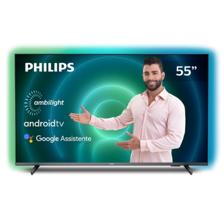 Smart TV Philips Android Ambilight 55″ 4k 55pug7906/78, Google Assistant, Comando De Voz, Dolby Vision/atmos, Vrr/allm
