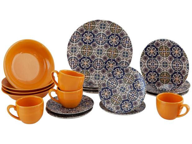 Aparelho de Jantar Chá 20 Peças Haus Cerâmica – Redondo Soho Mandala