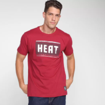 Camiseta NBA Miami Heat Basketball Masculina – Vinho