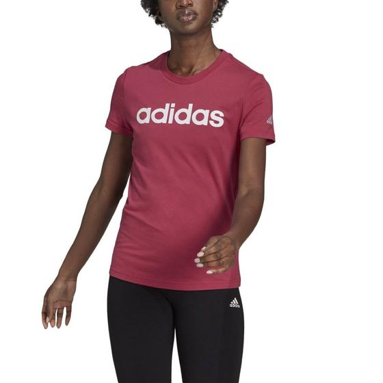 Camiseta Adidas Feminina Essentials Slim Logo – Rosa