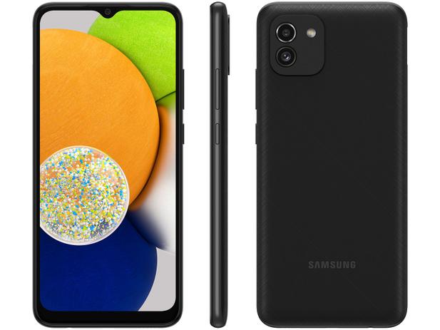 Smartphone Samsung Galaxy A03 64GB Preto 4G – Octa-Core 4GB RAM Tela 6,5” Câm. Dupla + Sefie 5MP