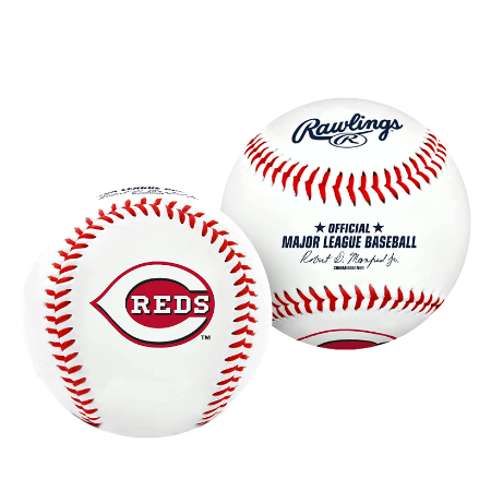 Bola de beisebol com logotipo do time Cincinnati Reds, oficial, branco