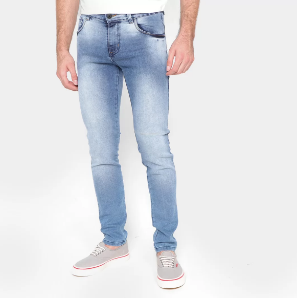 Calça Jeans Grifle Estonada Masculina – Azul