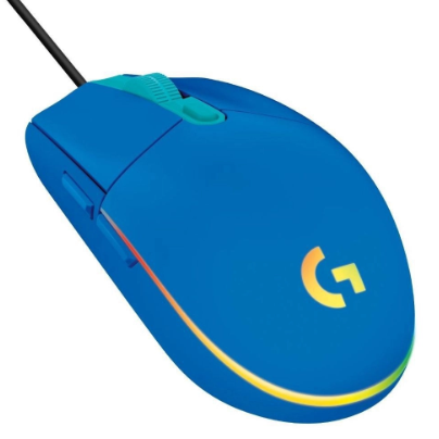 Mouse Gamer Logitech G203 LIGHTSYNC RGB, Efeito de Ondas de Cores, 6 Botões Programáveis e Até 8.000 DPI – Azul