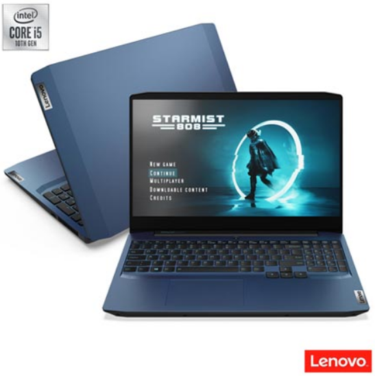 Notebook Gamer LENOVO GAMING3i Intel®Core™i5 Placa NVIDIAGTX1650 8GB-256GBSSD-Linux Tela 15.6″ – 82CGS00100