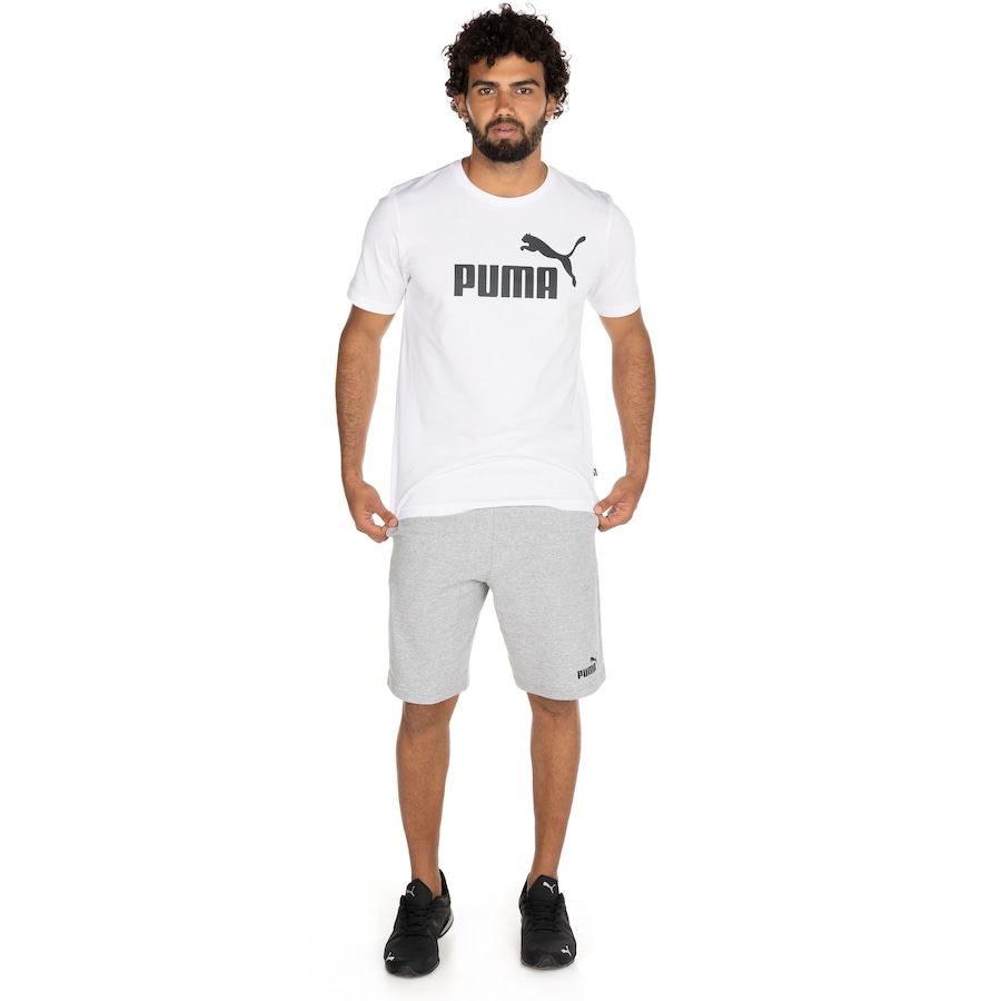 Camiseta Puma Manga Curta Essentials Logo – Masculina