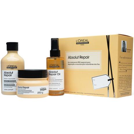 LOréal Professionnel Absolut Repair Trio Kit – Shampoo + Máscara + Óleo – L’Oréal Professionnel