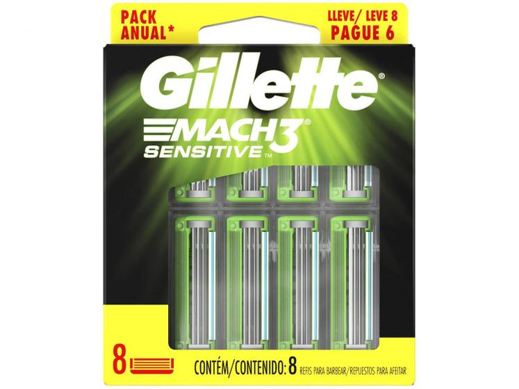 Carga para Aparelho de Barbear Gillette Mach3 Sensitive – 8 unidades