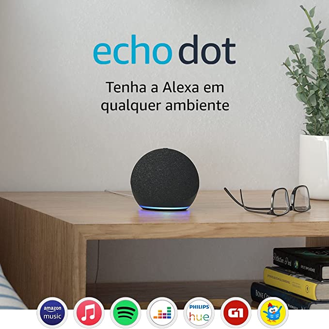 Echo Dot (4ª Geração): Smart Speaker com Alexa – Cor Preta