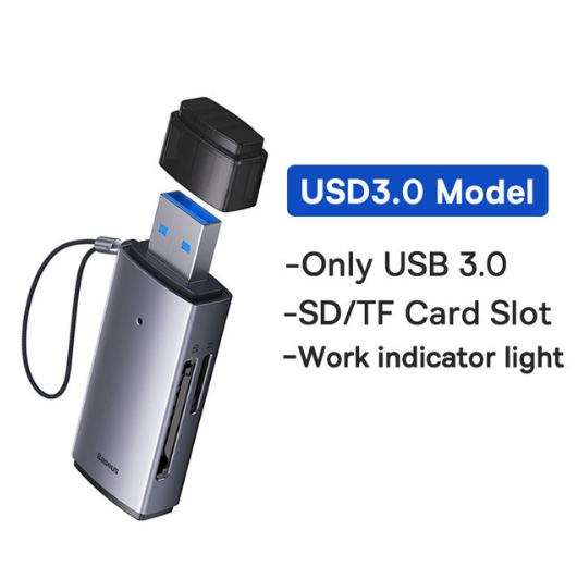 Leitor de Cartão USB 3.0 SD e TF Baseus