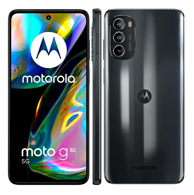Smartphone Motorola Moto G82 5G Preto 128GB 6GB RAM Tela de 6.6” Câmera Traseira Tripla Android 12 e Processador Snapdragon 695