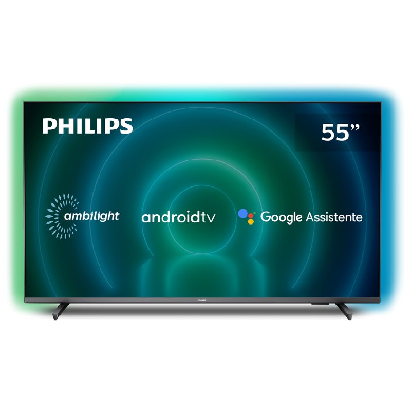 Smart TV Philips 55″ Ambilight 4K UHD LED Android TV 55PUG7906/78 Dolby Atmos