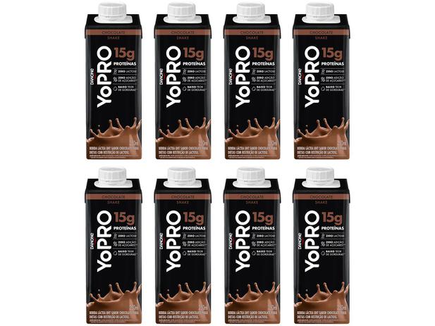 Kit Bebida Láctea YoPRO Chocolate Sem Lactose – Zero Açúcar 250ml 8 Unidades