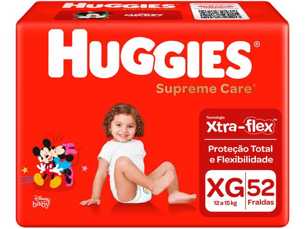 Fralda Huggies Supreme Care – Tam. XG 12 a 15kg 52 Unidades